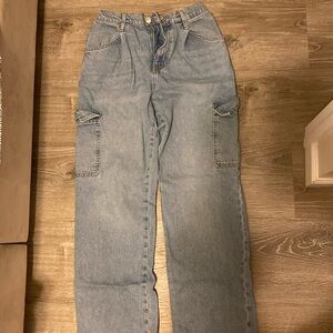 Forever 21 cargo blue jeans